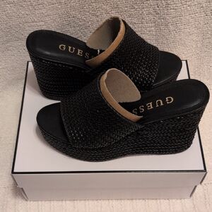 *Brand New* Guess Black Wedge Sandals